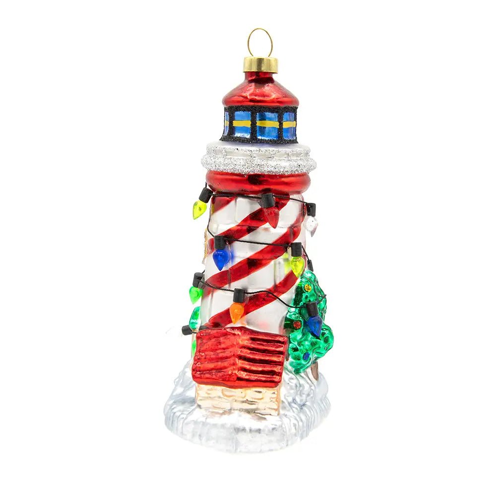 Holiday Glass Ornament – Christmas LighthouseChristmasThe Printed Peach Savannah