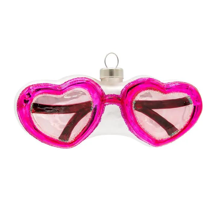 Holiday Glass Ornament – Heart SunglassesChristmasThe Printed Peach Savannah