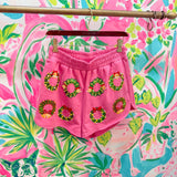 Hot Pink Multi Wreaths ShortQueen of SparklesThe Printed Peach Savannah