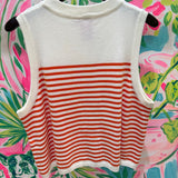 Ivory & Orange Striped Pumpkin Knit TankQueen of SparklesThe Printed Peach Savannah