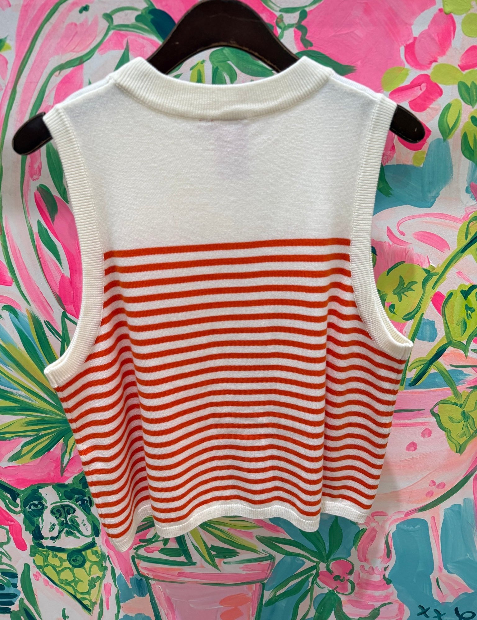 Ivory & Orange Striped Pumpkin Knit TankQueen of SparklesThe Printed Peach Savannah