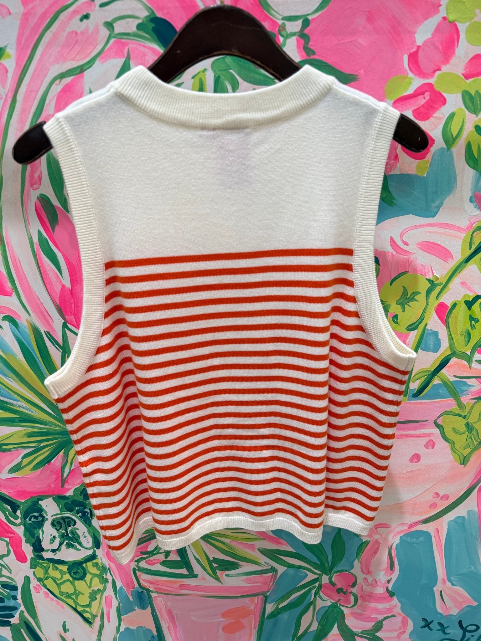 Ivory & Orange Striped Pumpkin Knit TankQueen of SparklesThe Printed Peach Savannah