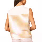 Ivory & Tan Striped Shell Knit TankWomen - Tops - TanksQueen of SparklesThe Printed Peach Savannah