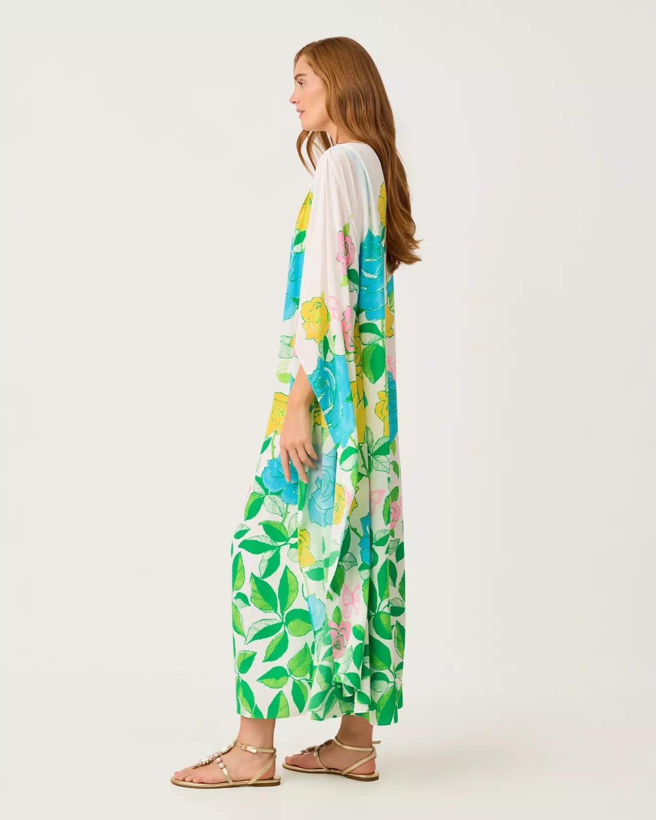 Jaida Silk Maxi CaftanLILLY PULITZERThe Printed Peach Savannah