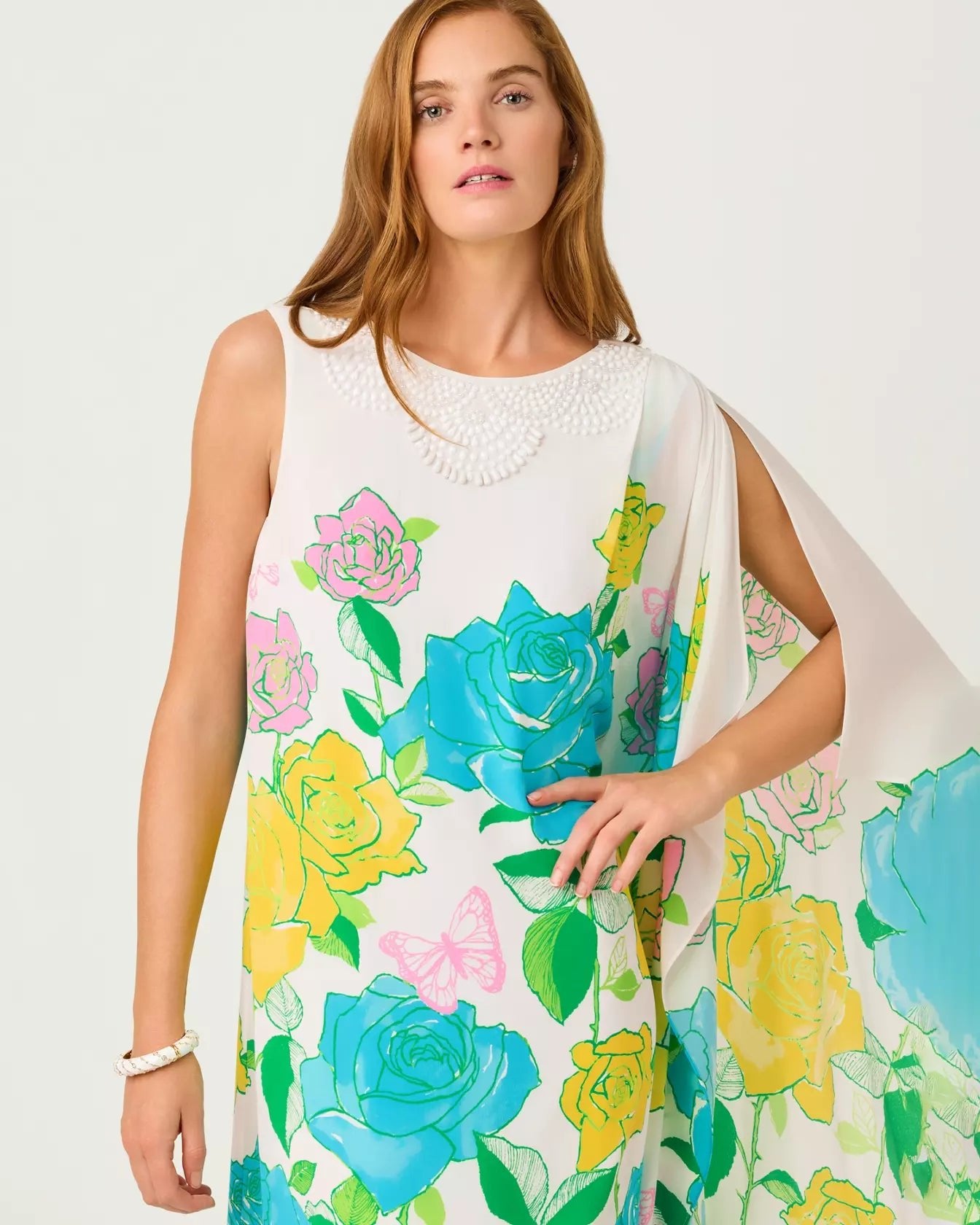 Jaida Silk Maxi CaftanLILLY PULITZERThe Printed Peach Savannah