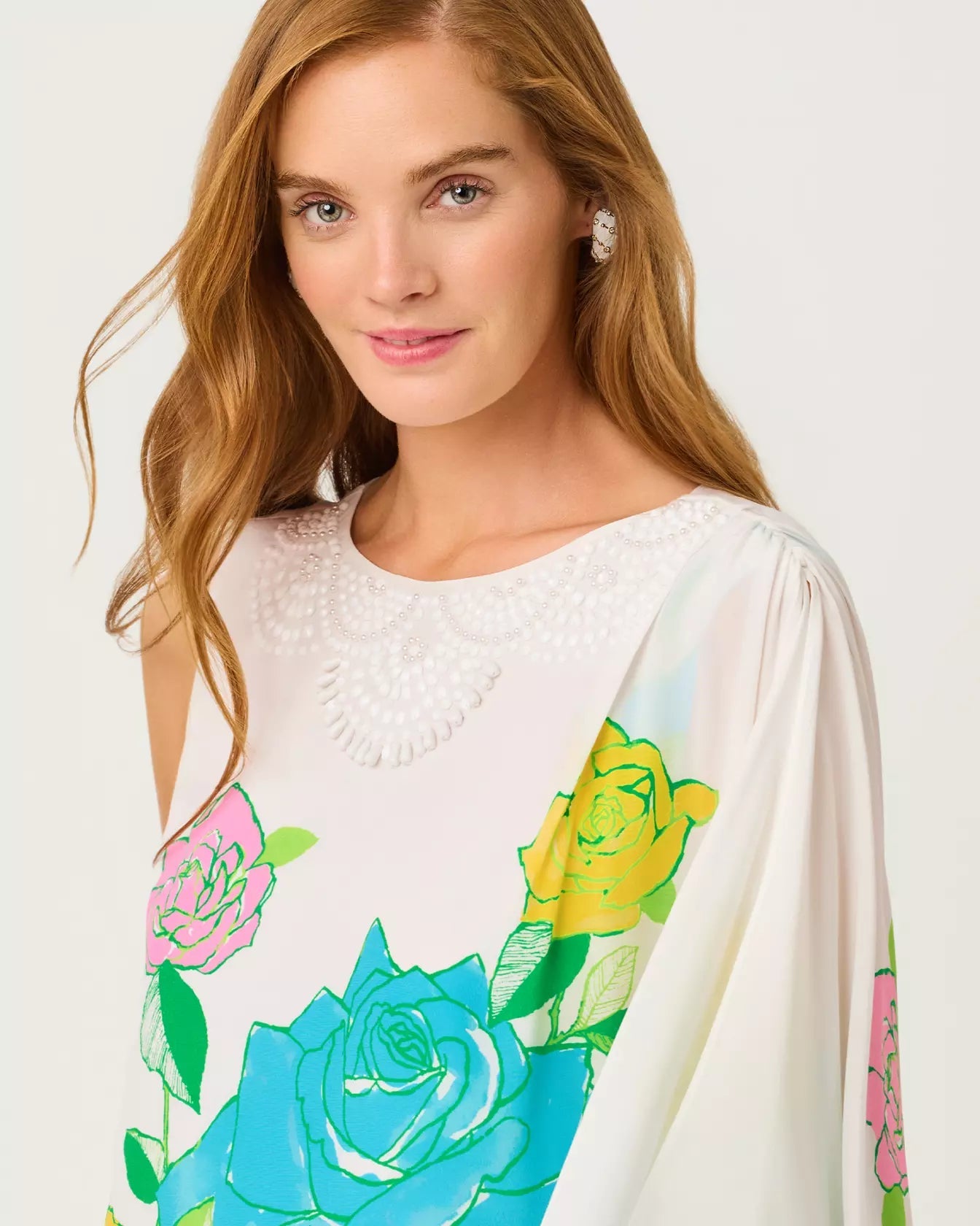 Jaida Silk Maxi CaftanLILLY PULITZERThe Printed Peach Savannah
