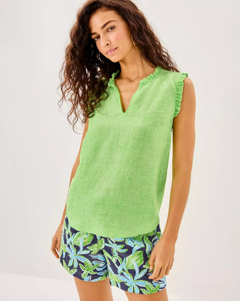 Kavalla Sleeveless Ruffle TopWomens - Tops - TanksLILLY PULITZERThe Printed Peach Savannah