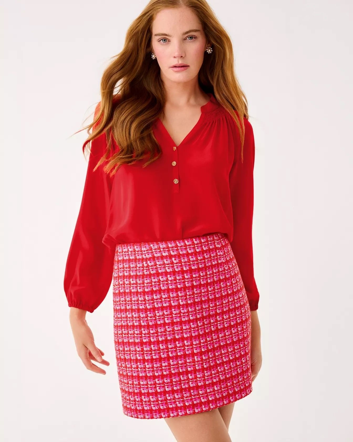 Kels Boucle Mini SkirtWomen - Bottoms - SkirtsLILLY PULITZERThe Printed Peach Savannah