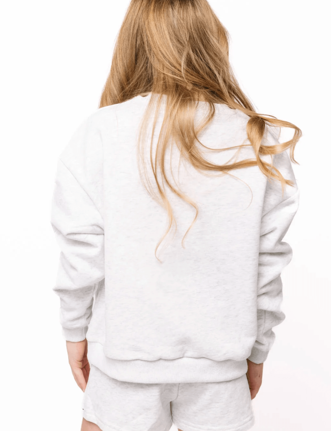 Kids Grey Colorblock Gingham QOS Card Logo SweatshirtGirls - Tops & Bottoms - TopsQueen of SparklesThe Printed Peach Savannah