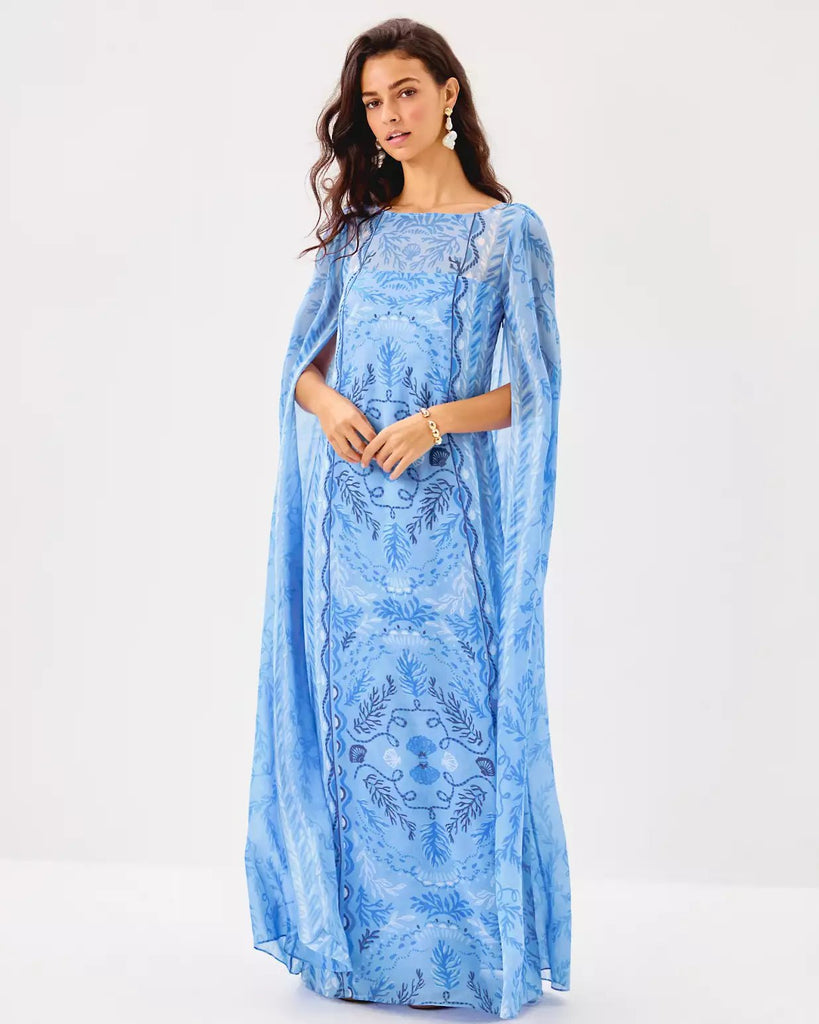 Kingston Silk Maxi CaftanWomens - DressesLILLY PULITZERThe Printed Peach Savannah