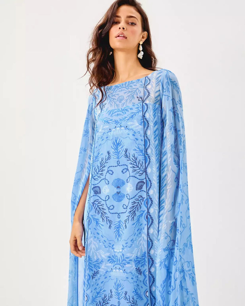 Kingston Silk Maxi CaftanWomens - DressesLILLY PULITZERThe Printed Peach Savannah