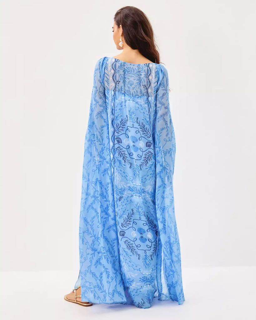 Kingston Silk Maxi CaftanWomens - DressesLILLY PULITZERThe Printed Peach Savannah