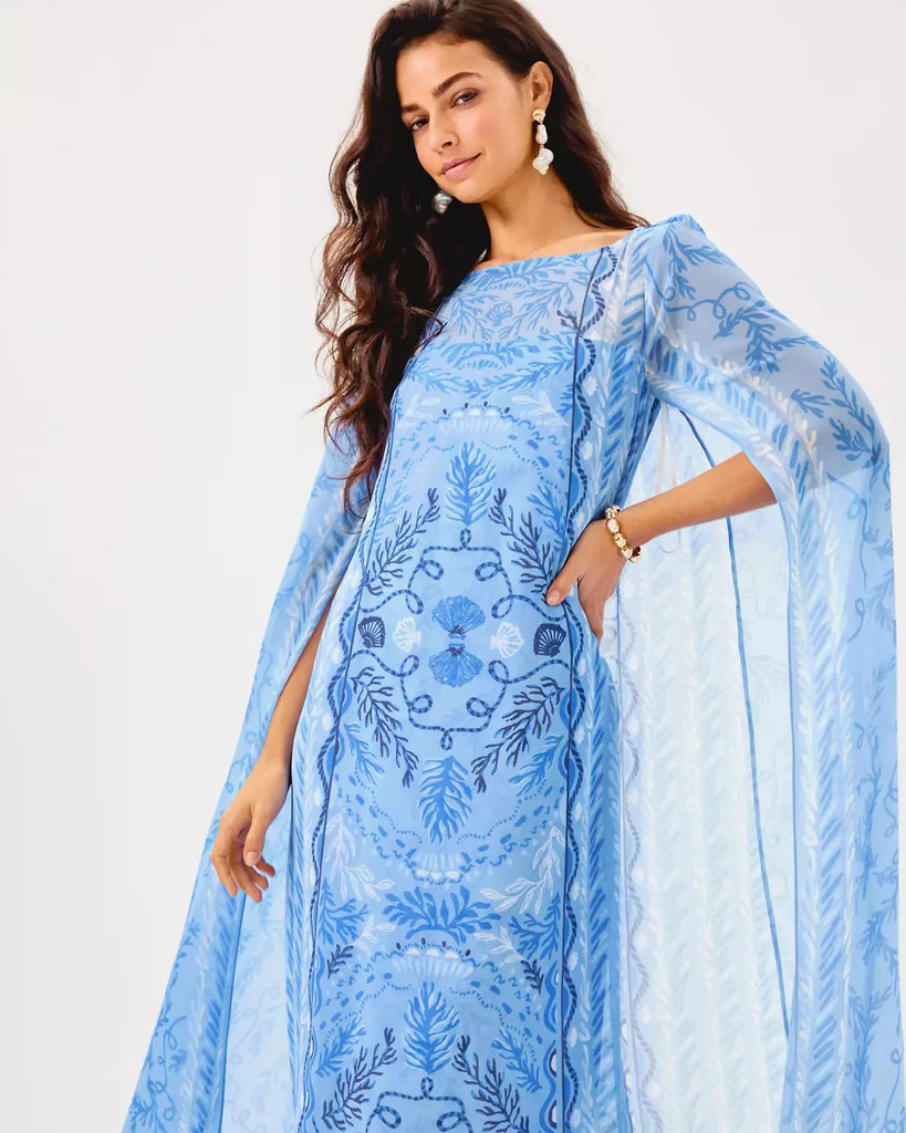 Kingston Silk Maxi CaftanWomens - DressesLILLY PULITZERThe Printed Peach Savannah