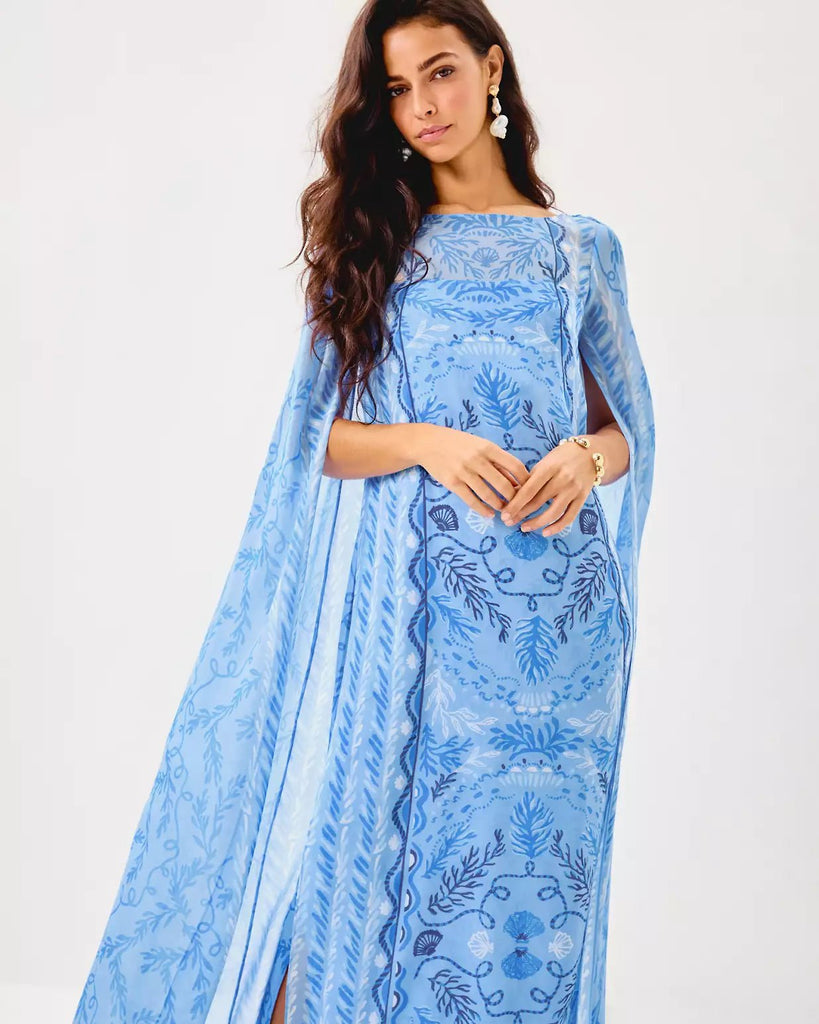 Kingston Silk Maxi CaftanWomens - DressesLILLY PULITZERThe Printed Peach Savannah
