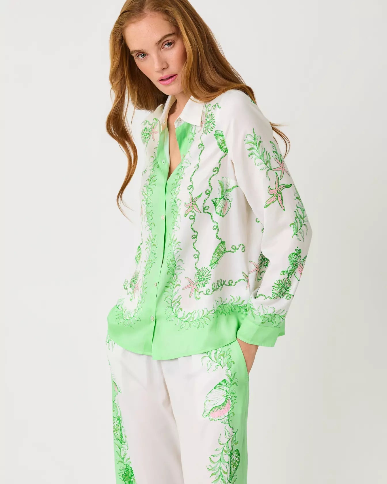 Koko Button DownWomen - Tops - Tunics & ShirtsLILLY PULITZERThe Printed Peach Savannah