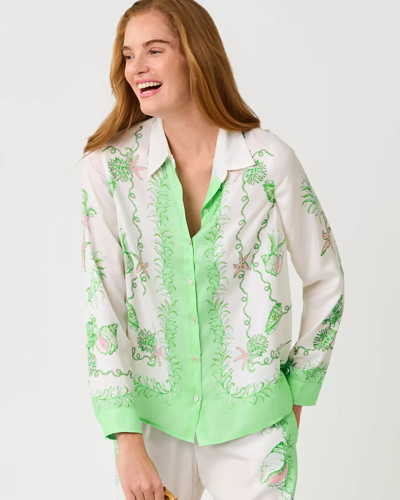 Koko Button DownWomen - Tops - Tunics & ShirtsLILLY PULITZERThe Printed Peach Savannah