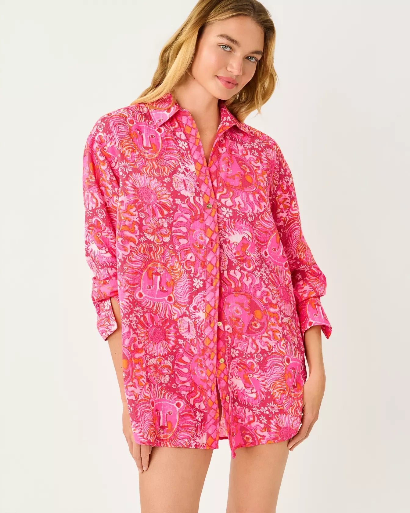 Kwitney Long-Sleeve CoverupLILLY PULITZERThe Printed Peach Savannah