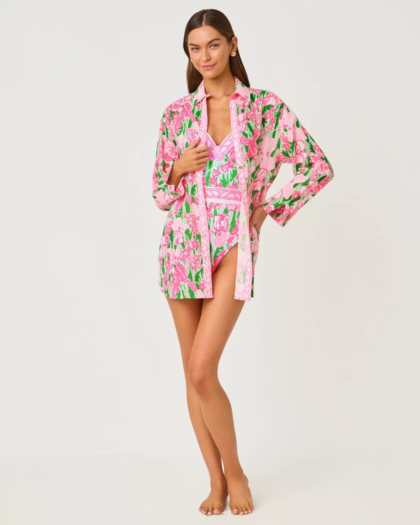 Kwitney Long - Sleeve CoverupSwim - Cover UpsLILLY PULITZERThe Printed Peach Savannah