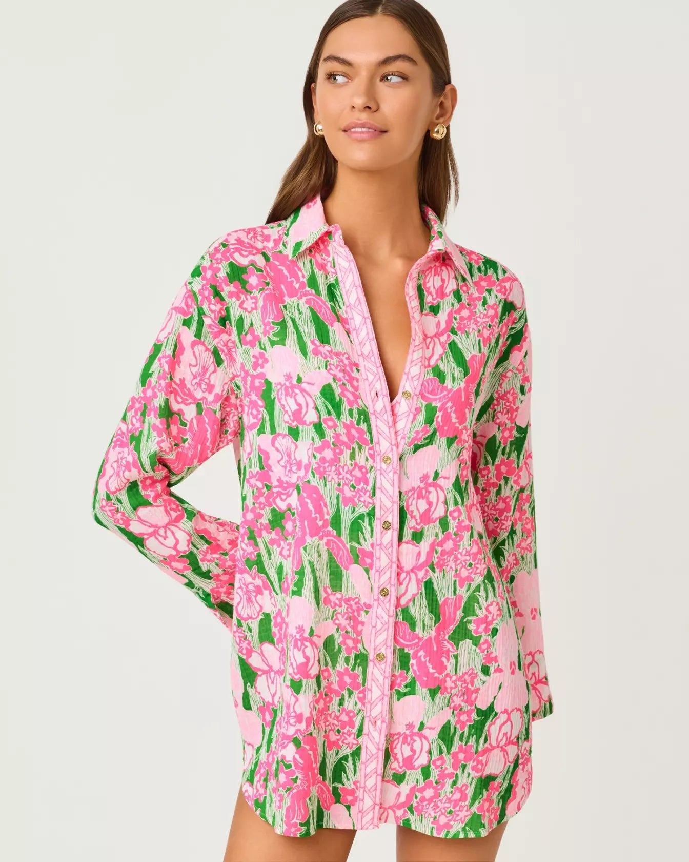 Kwitney Long - Sleeve CoverupSwim - Cover UpsLILLY PULITZERThe Printed Peach Savannah