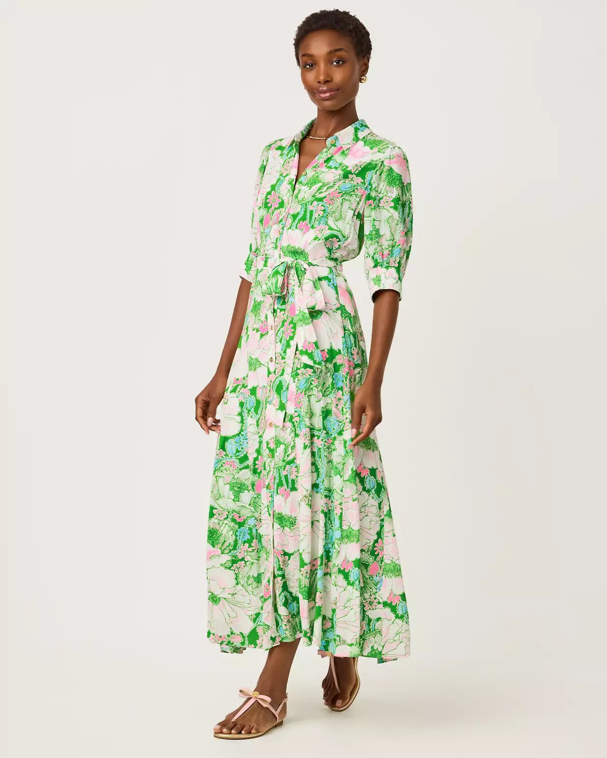 Larkyn Midi ShirtdressLILLY PULITZERThe Printed Peach Savannah