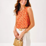 Lathan Sleeveless Beaded Cropped TopHeartland Retail ItemsLILLY PULITZERThe Printed Peach Savannah