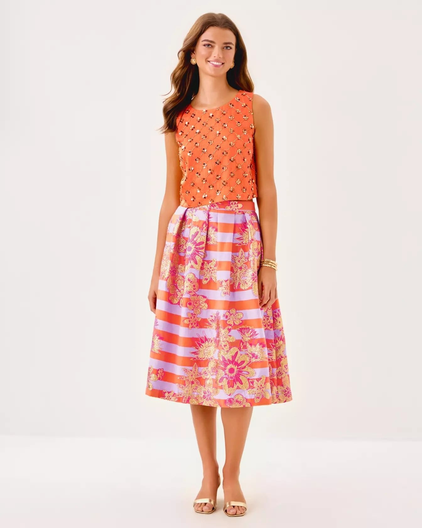 Lathan Sleeveless Beaded Cropped TopHeartland Retail ItemsLILLY PULITZERThe Printed Peach Savannah