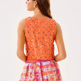 Lathan Sleeveless Beaded Cropped TopHeartland Retail ItemsLILLY PULITZERThe Printed Peach Savannah