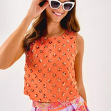 Lathan Sleeveless Beaded Cropped TopHeartland Retail ItemsLILLY PULITZERThe Printed Peach Savannah