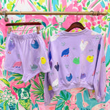 Lavender Multi Chicken ShortQueen of SparklesThe Printed Peach Savannah