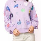 Lavender Multi Chicken SweatshirtQueen of SparklesThe Printed Peach Savannah