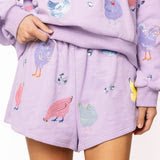 Lavender Multi Chicken SweatshirtQueen of SparklesThe Printed Peach Savannah