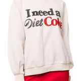 Licensed Beige 'I Need A Diet Coke' SweatshirtQueen of SparklesThe Printed Peach Savannah