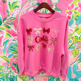 Licensed Hot Pink 'Diet Coke' Bow SweatshirtQueen of SparklesThe Printed Peach Savannah