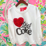 Licensed White 'I Love Diet Coke' SweatshirtQueen of SparklesThe Printed Peach Savannah