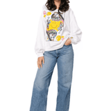 Licensed White Smiley Queen Card SweatshirtWomen - Tops - Sweatshirts & PopoversQueen of SparklesThe Printed Peach Savannah