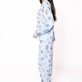 Light Blue Multi Christmas Icon Long Sleeve PJ Top and Pants SetWomen - Pajama PartyQueen of SparklesThe Printed Peach Savannah