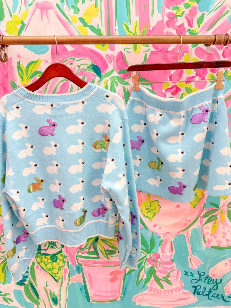 Light Blue Scattered Bunny SkirtHeartland Retail ItemsQueen of SparklesThe Printed Peach Savannah