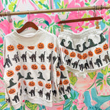 Light Grey Witch Hat, Pumpkin & Cat ShortQueen of SparklesThe Printed Peach Savannah