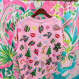 Light Pink Christmas Icons TeeQueen of SparklesThe Printed Peach Savannah