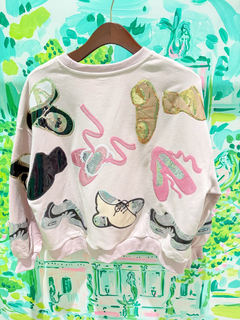 Light Pink Dance Shoes SweatshirtWomens - Tops - CrewnecksQueen of SparklesThe Printed Peach Savannah
