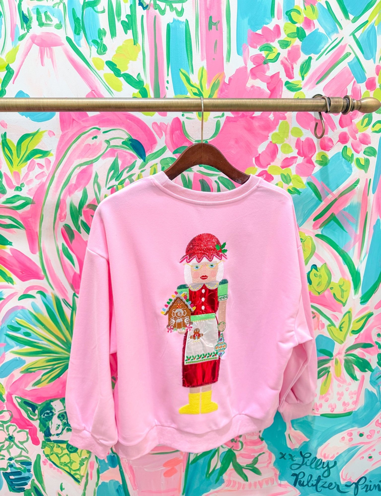 Light Pink Mrs. Clause SweatshirtQueen of SparklesThe Printed Peach Savannah