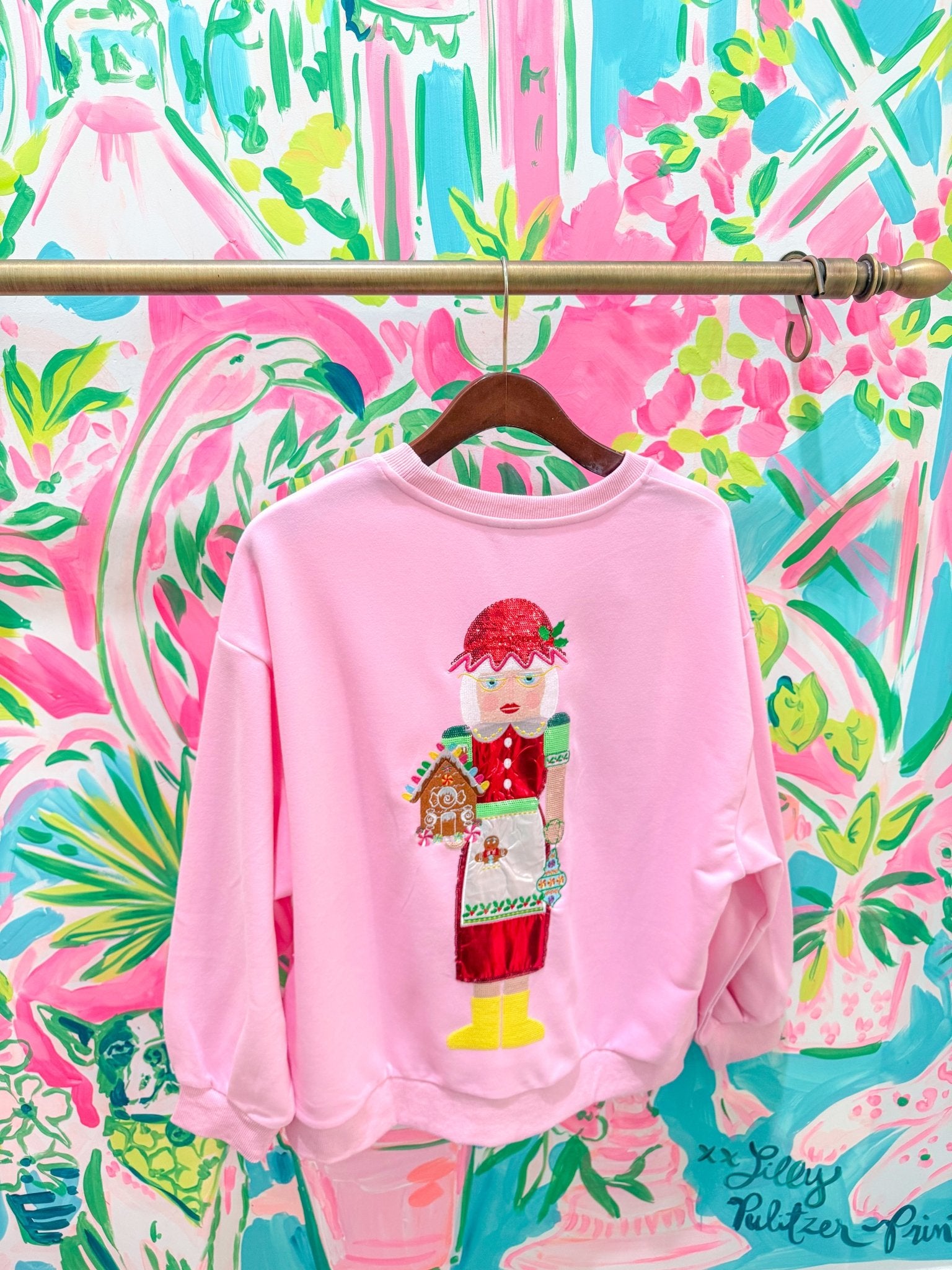 Light Pink Mrs. Clause SweatshirtQueen of SparklesThe Printed Peach Savannah