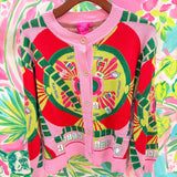 Light Pink Multi Mahjong Button Up CardiganQueen of SparklesThe Printed Peach Savannah