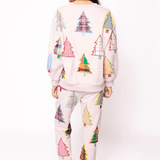 Light Pink Multi Plaid & Stripe Christmas Tree SweatpantWomen - BottomsQueen of SparklesThe Printed Peach Savannah