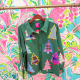 Light Pink Multi Plaid & Stripe Christmas Tree SweatshirtQueen of SparklesThe Printed Peach Savannah