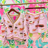 Light Pink Types of Coffee CardiganHeartland Retail ItemsQueen of SparklesThe Printed Peach Savannah