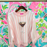 Light Pink & White Stripe Espresso Martini SweaterQueen of SparklesThe Printed Peach Savannah