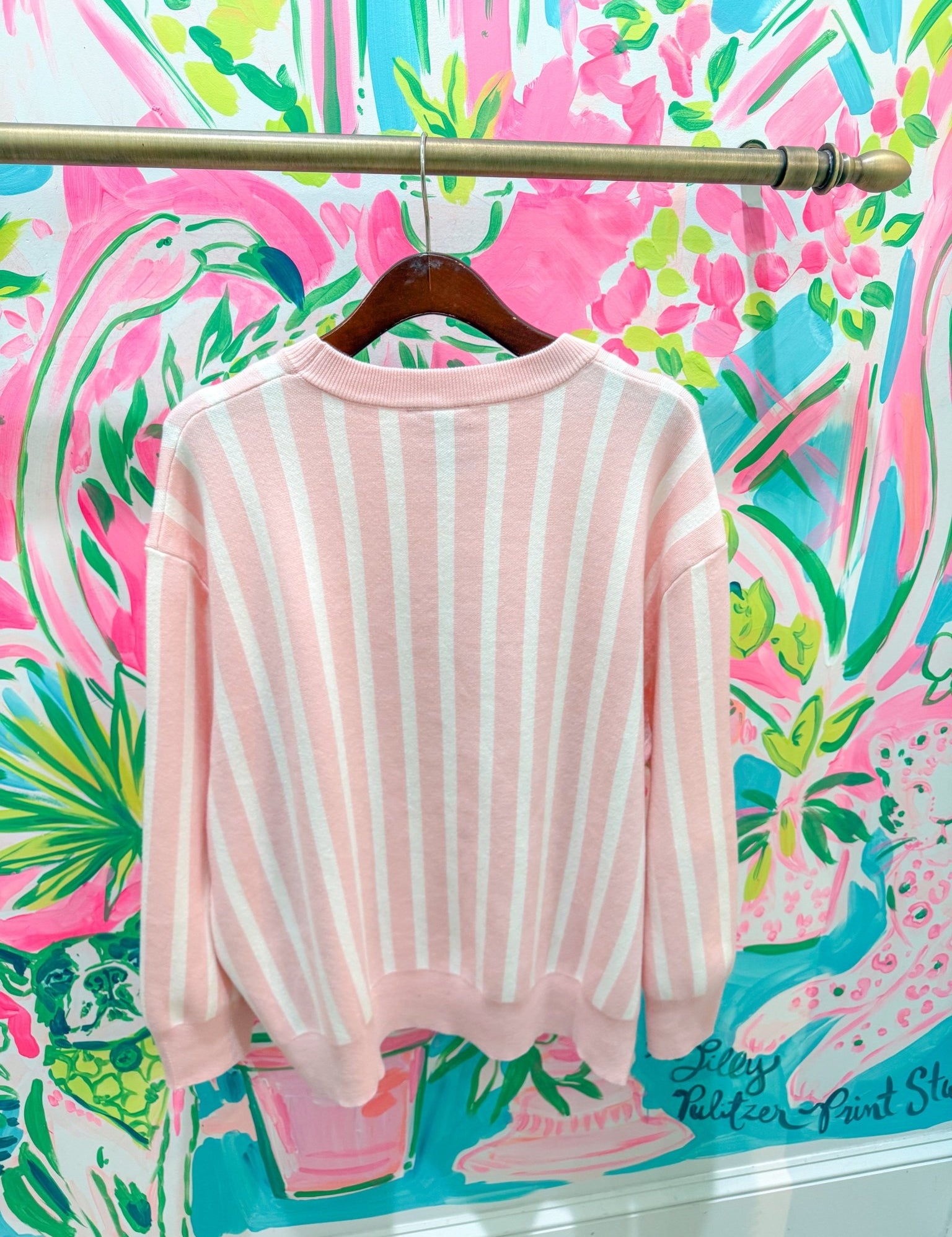 Light Pink & White Stripe Espresso Martini SweaterQueen of SparklesThe Printed Peach Savannah