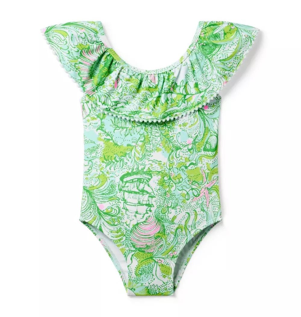 Lilly Pulitzer x Janie and Jack Fallon SwimsuitGirls - Swim - One PiecesLILLY PULITZERThe Printed Peach Savannah