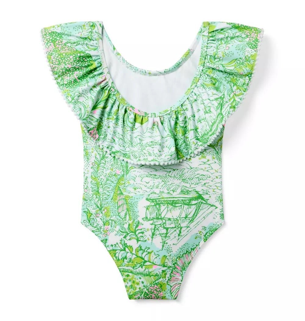Lilly Pulitzer x Janie and Jack Fallon SwimsuitGirls - Swim - One PiecesLILLY PULITZERThe Printed Peach Savannah